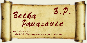 Belka Pavasović vizit kartica